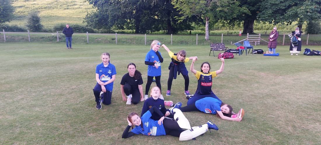 Players messing about on the outfield after a game